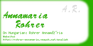 annamaria rohrer business card